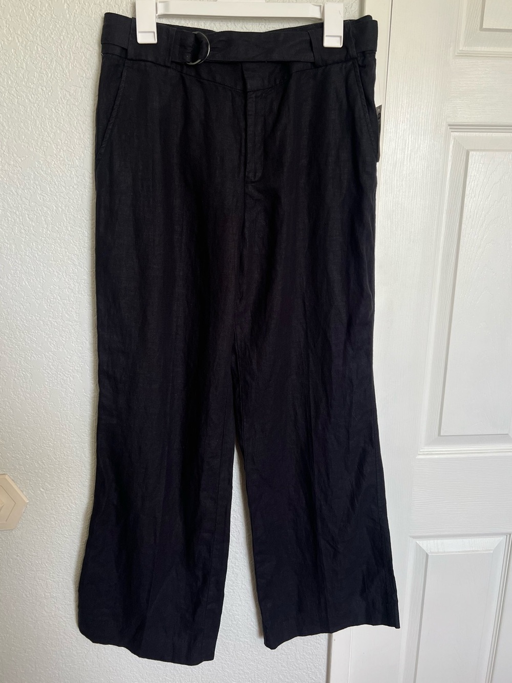 Vintage Old Navy Black Linen Wide Leg Pants Size 10